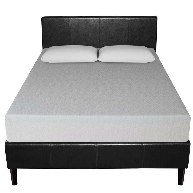 Modern Platform Bed with Faux Leather Headboard for Stylish Bedroom Furniture