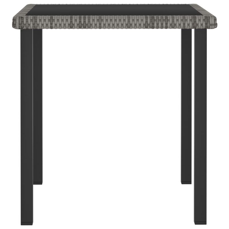 vidaXL Garden Dining Table Gray 27.6"x27.6"x28.7" Poly Rattan