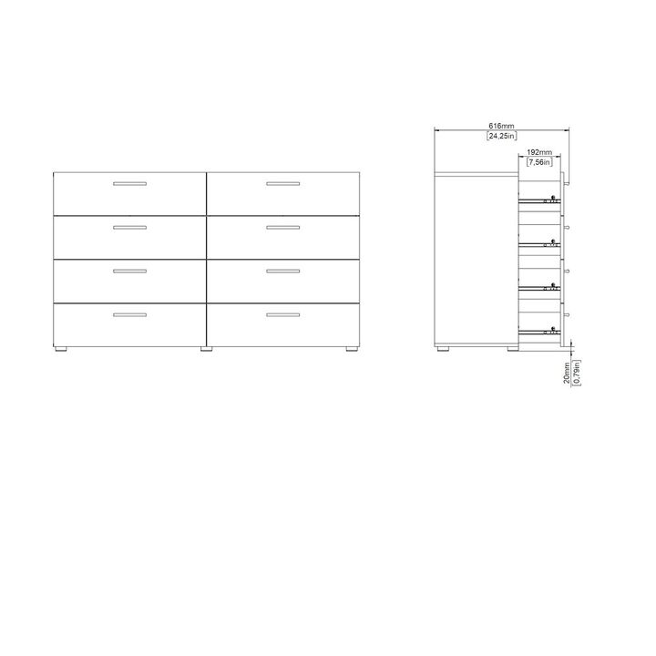 Tvilum Austin 8 Drawer Double Dresser, Black Woodgrain