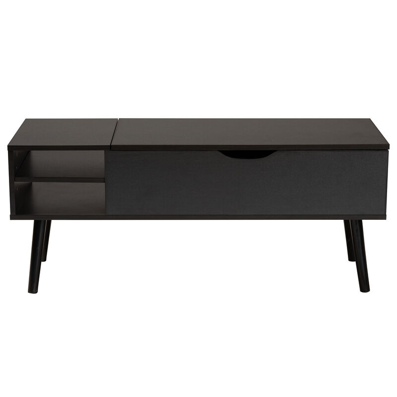 Baxton Studio Roden Two-Tone Coffee Table with Lift-Top Storage Compartment