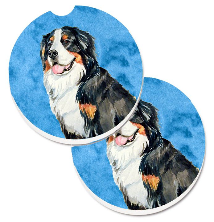 Caroline's Treasures Blue Bernese Mountain Dog Set of 2 Cup Holder Car Coasters LH9379BUCARC, 2.56, Multicolor
