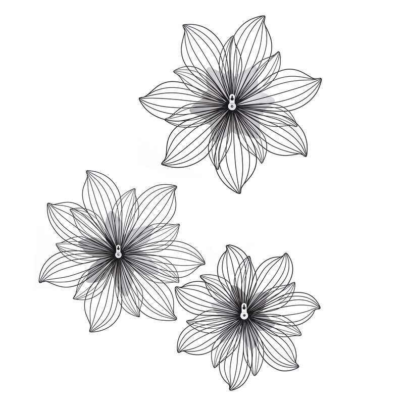 Metal Wall Sculptures Set of 3
