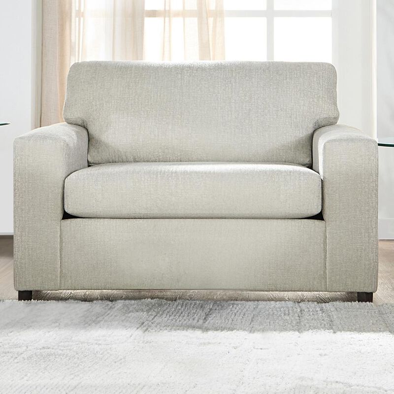 New Classic Furniture Kylo Natural Polyester Fabric Oversized Chair and a Half