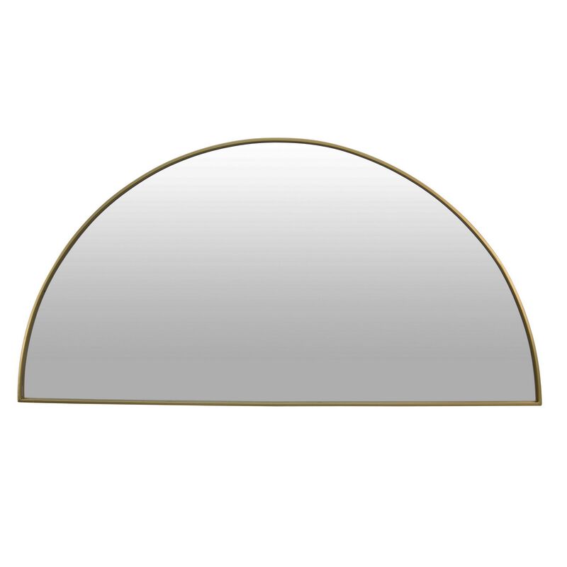 Lima Decorative Wall Mirror, Round Semicircular 30 x 60, Gold Frame - Benzara