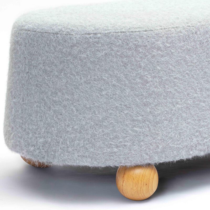 Jaine Forest Green Loose Mohair Large Ottoman