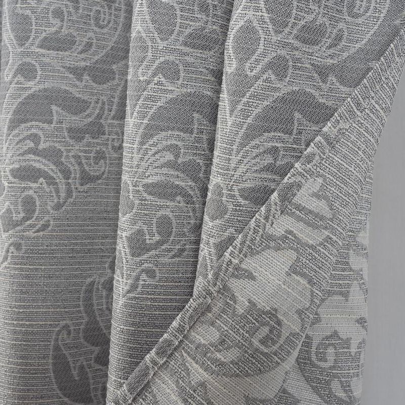 RT Designers Collection Dorian Jacquard Grommet Blackout Window Curtain Panel 54" x 84" Silver