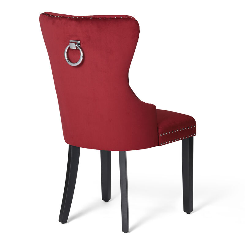 WestinTrends Velvet Upholstered Tufted Dining Chairs (Set of 6)