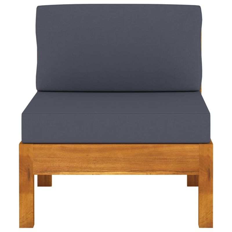 vidaXL 3-Seater Garden Sofa with Dark Gray Cushions Acacia Wood