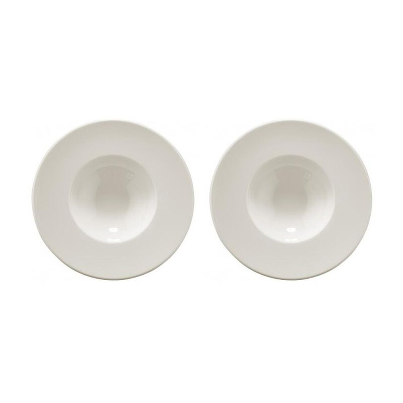 Banquet dia.11" h:2.5" 14 oz. Round Warm White Porcelain Bowl (Set of 2)