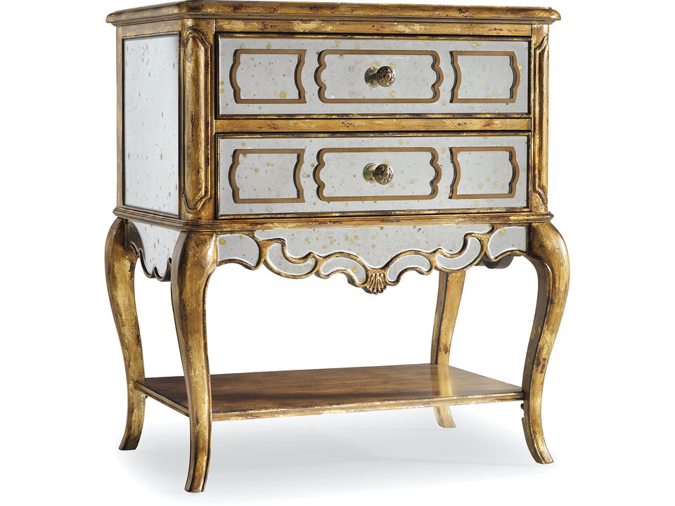 Sanctuary Mirrored Leg Nightstand