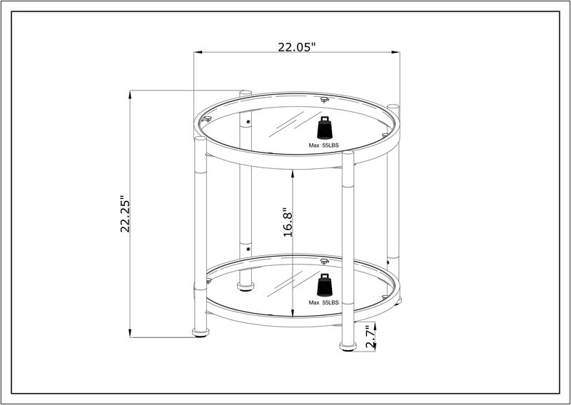 Contemporary Acrylic End Table with Glass Top