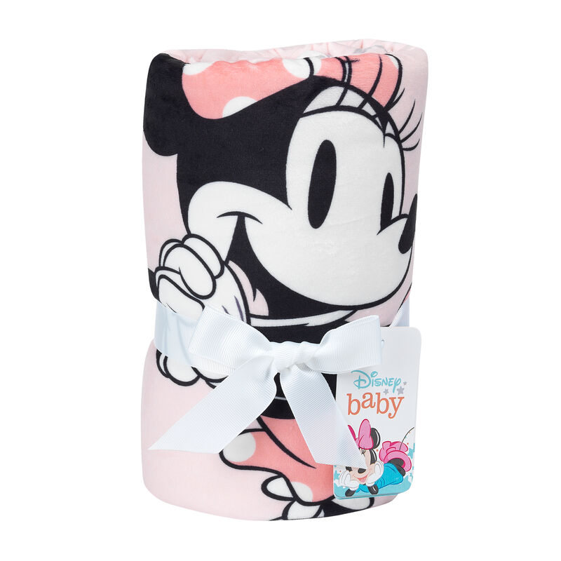 Lambs & Ivy MINNIE MOUSE Picture Perfect Baby Blanket - Pink, Animals, Disney