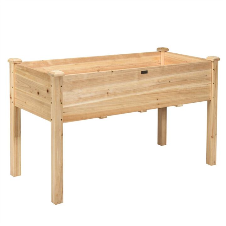 Hivvago Wooden Raised Vegetable Garden Bed Elevated Grow Vegetable Planter
