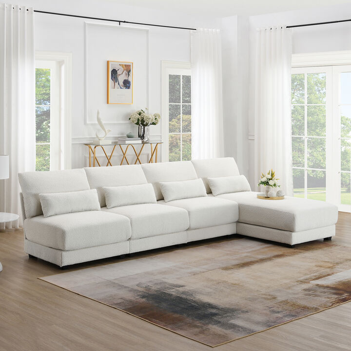 Merax Oversize Deep Seat Sofa with Reversible Chaise