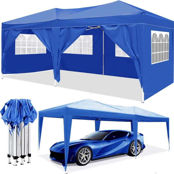 Pop Up Canopy Outdoor Portable Party Folding Tent with 6 Removable Sidewalls and Carry Bag