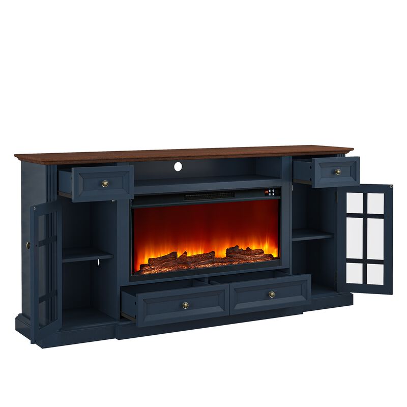 FESTIVO Modern TV Stand with Electric Fireplace - Fits TVs Up to 78 Inches