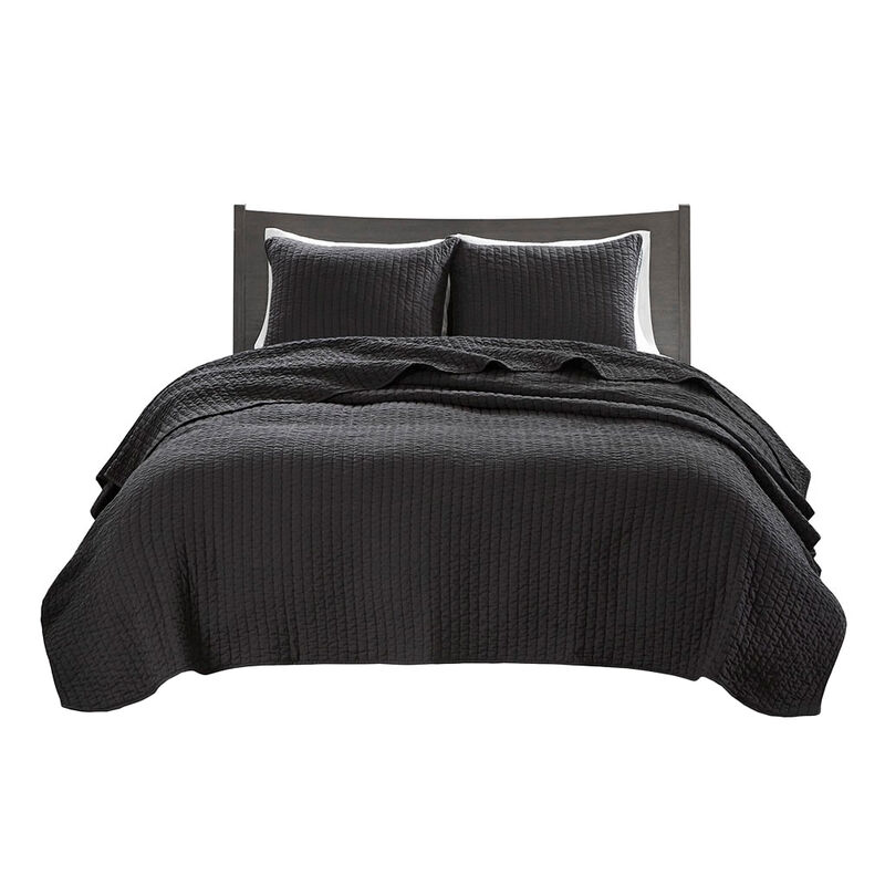 Gracie Mills Becker Cozy Reversible Pick Stitch Quilt Set with Matching Shams
