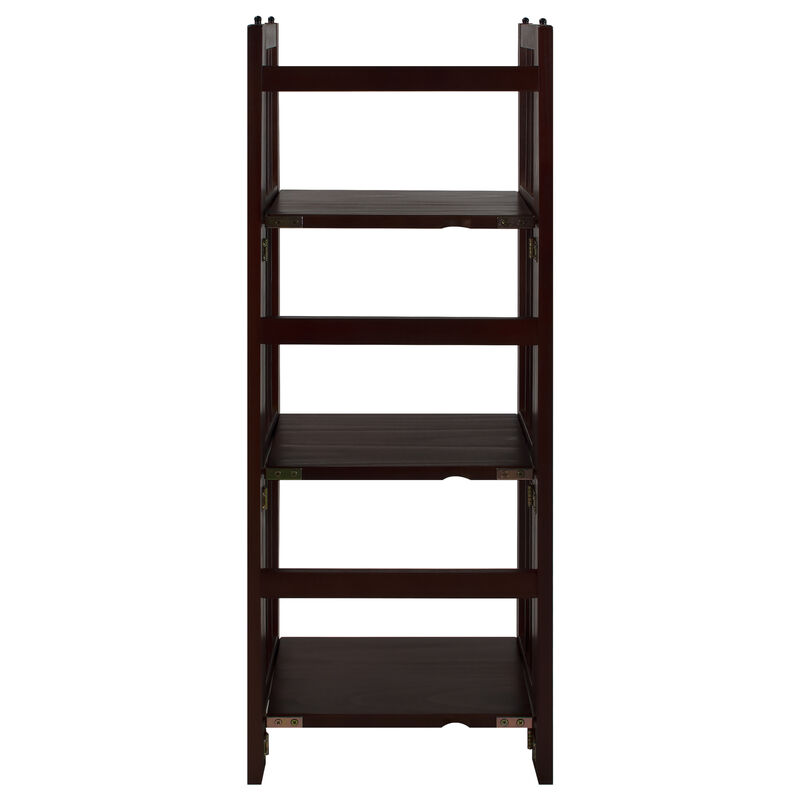 Casual Home 3-Shelf Folding Bookcase (14" Wide)-Walnut