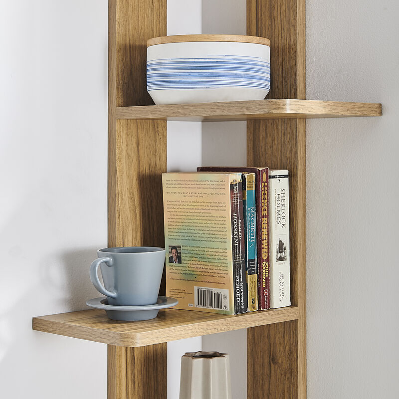 Alvar Corner 4-Tier Floating Ledge Column Wall Shelf