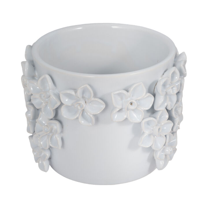 6" Floral Applique Planter