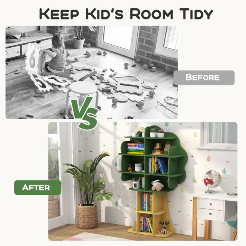 Hivvago Kids Bookcase Shelf Toy Storage Organizer with Open Storage Shelves