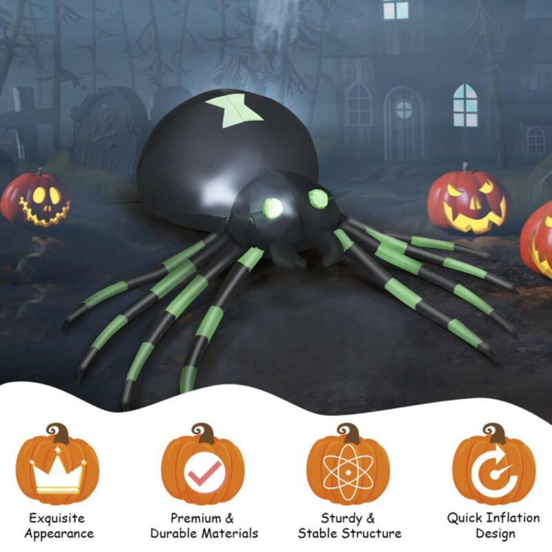 Hivvago 6 Feet Halloween Inflatable Blow-Up Spider