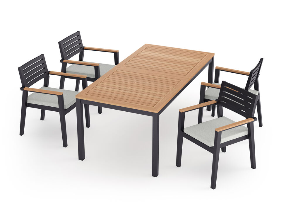 Rhodes 5 Piece Patio Dining Set with 72 in. Table