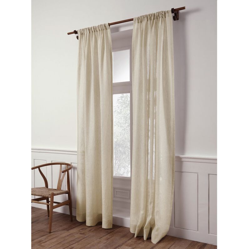 Solino Home 100% Pure Linen Sheer Curtain for Thanksgiving, Christmas