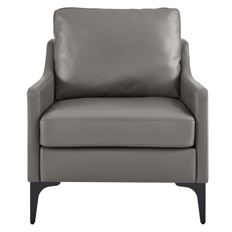 Corland Leather Armchair Gray