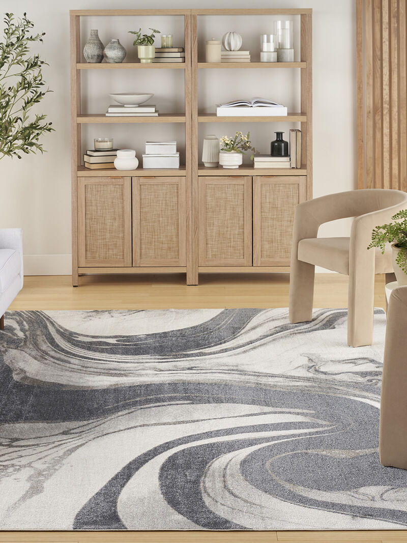 Astra Machine Washable ASW15 Ivory/Gray 7'10" x 10' Rug