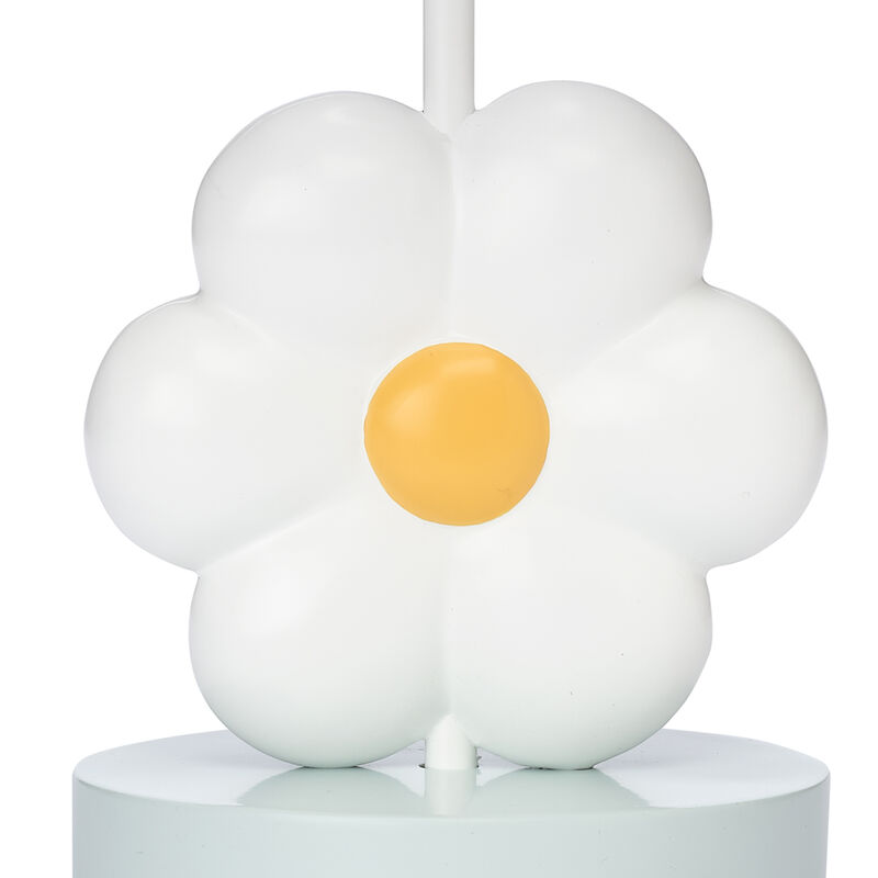Lambs & Ivy Sweet Daisy White Floral Nursery/Child Lamp with Shade & Bulb