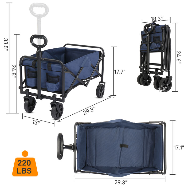 Garden Folding Cart Lightweight, Collapsible Trolley for Easy Transport of Outdoor Tools & Supplies