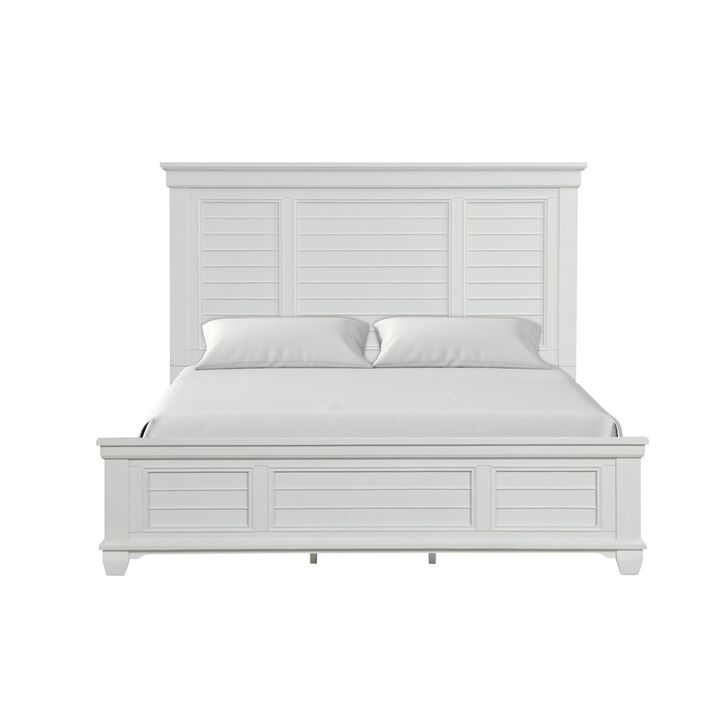 New Classic Furniture Jamestown Wood King Bed, White