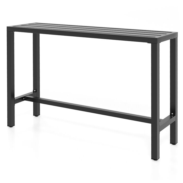 Outdoor Bar Table with Waterproof Top and Heavy-duty Metal Frame