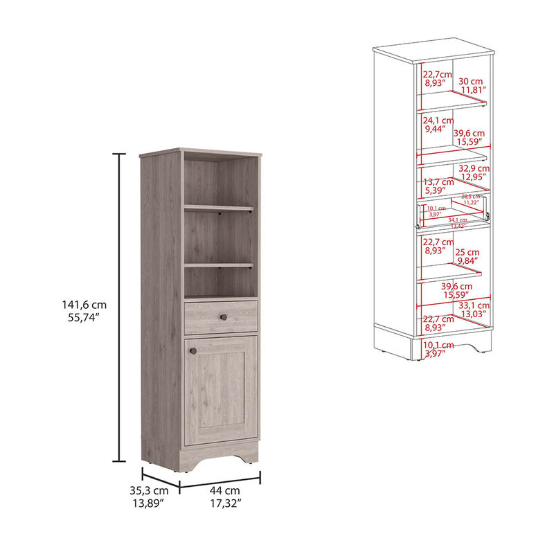 Linen Cabinet Burnedt, Bathroom, Light Gray