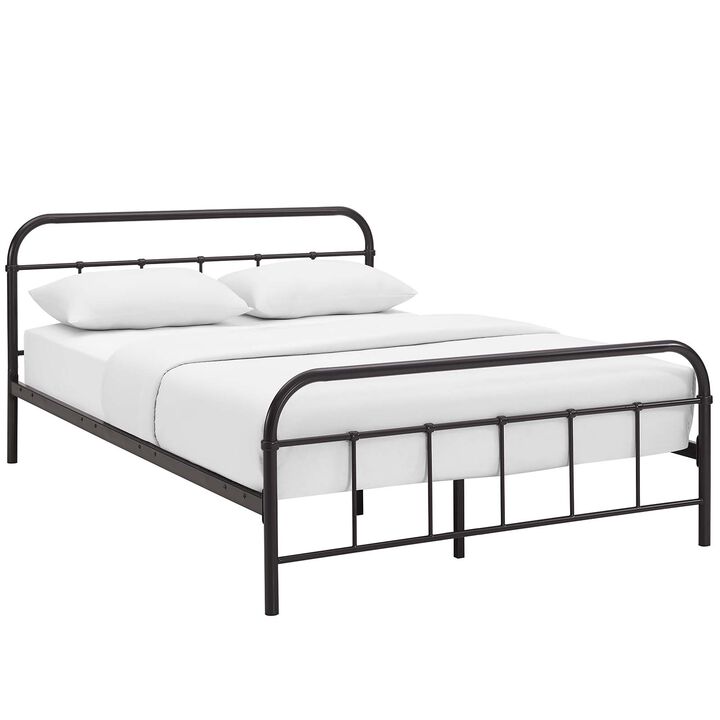 Modway Furniture  36.5 x 84.5 in. Maisie Queen Stainless Steel Bed Frame