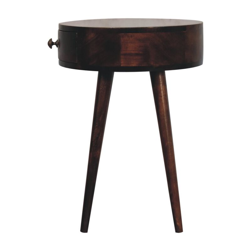 Artisan Furniture Solid Wood Nordic California Walnut Circular Shaped Bedside