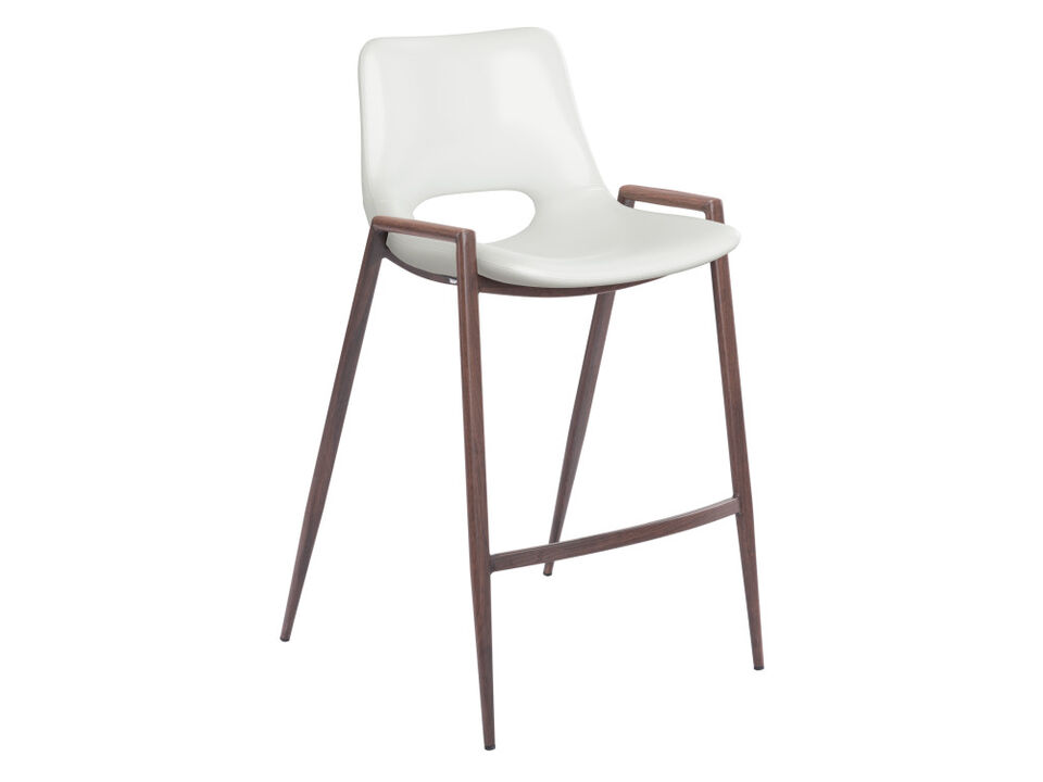 Desi Counter Stool (Set of 2) White & Walnut