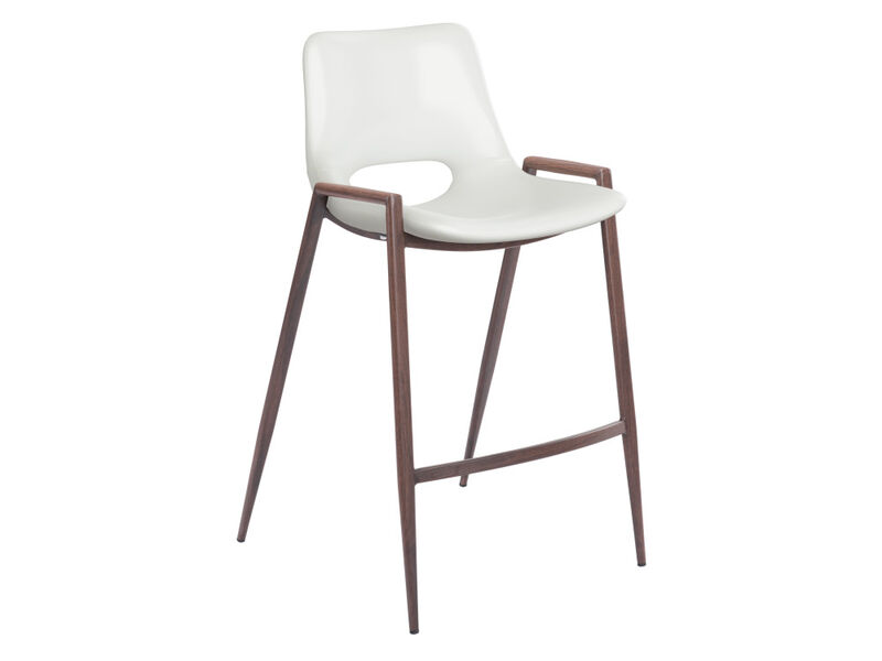 Desi Counter Stool (Set of 2) White & Walnut