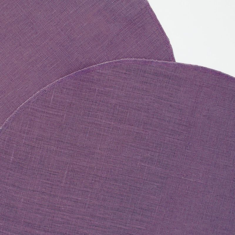 Solino Home 100% Pure Linen Vesta Round Placemats Set of 4, 15 Inch Diameter for Spring & Easter