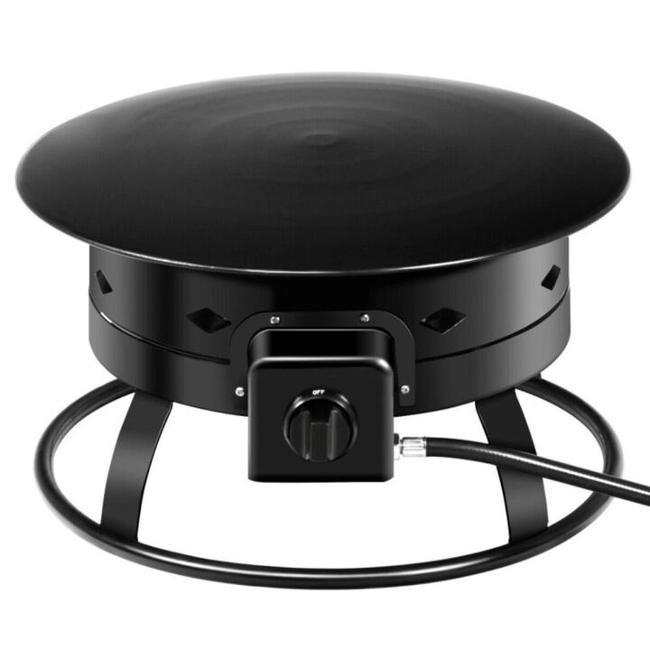 Hivvago 58 000BTU Firebowl Outdoor Portable Propane Gas Fire Pit with Cover and Carry Kit