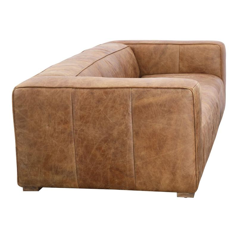Bolton Cappuccino Top-Grain Leather Sofa, Belen Kox