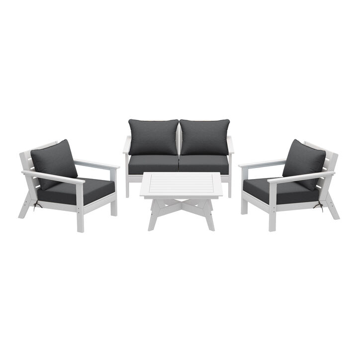 WestinTrends Outdoor 5-Piece Modular Sectional Patio Furniture Sofa Set