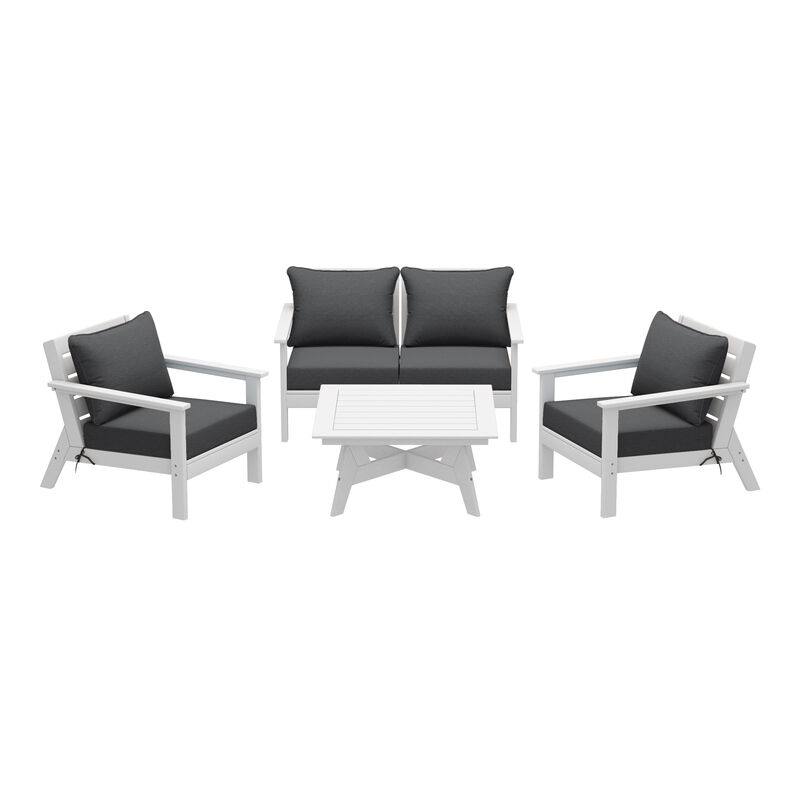 WestinTrends Outdoor 5-Piece Modular Sectional Patio Furniture Sofa Set