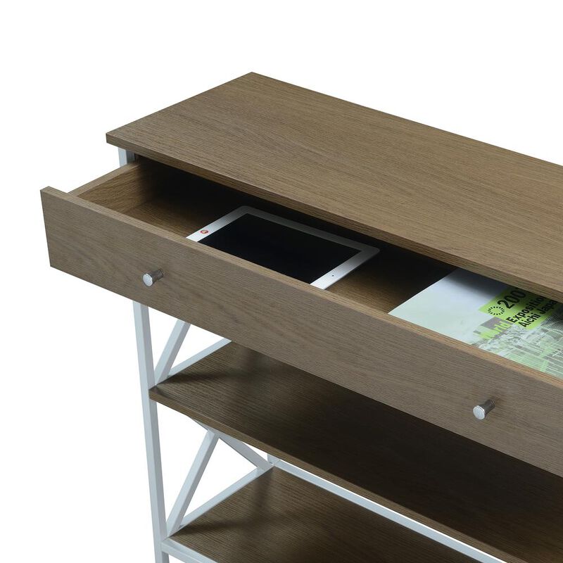Convenience Concepts Tucson 1 Drawer Console Table, Driftwood/White