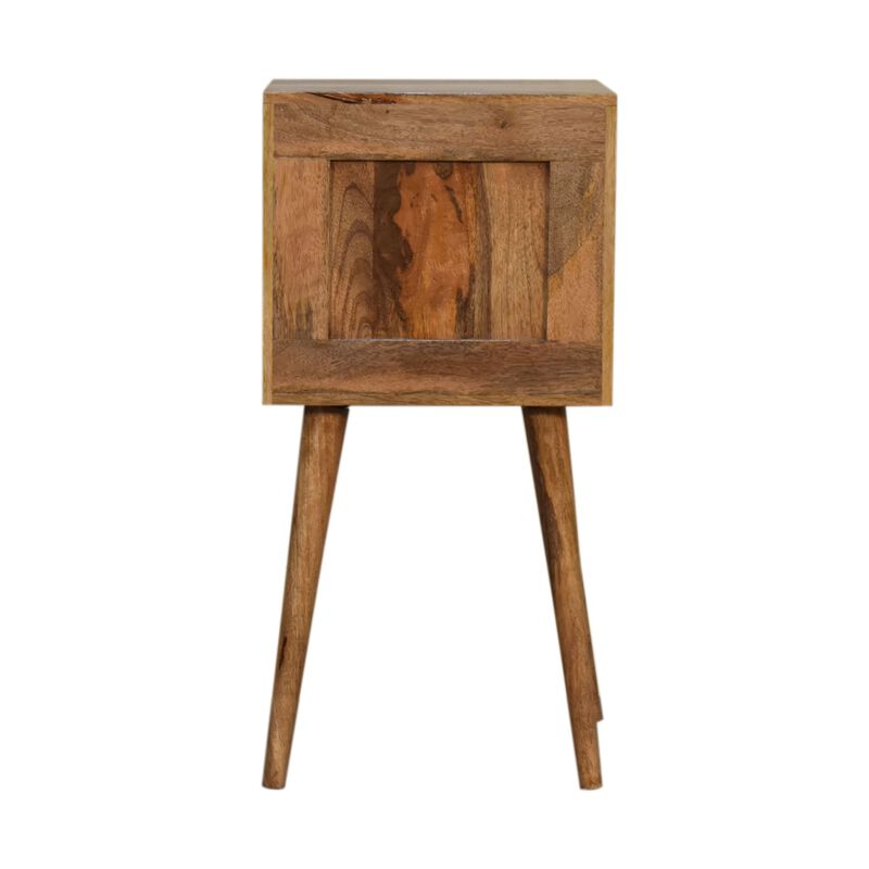 Mini Cube Carved 2 Drawer Nightstand