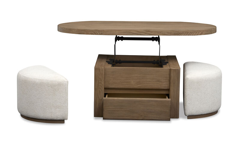 Hayden Cocktail Table with 2 Ottomans