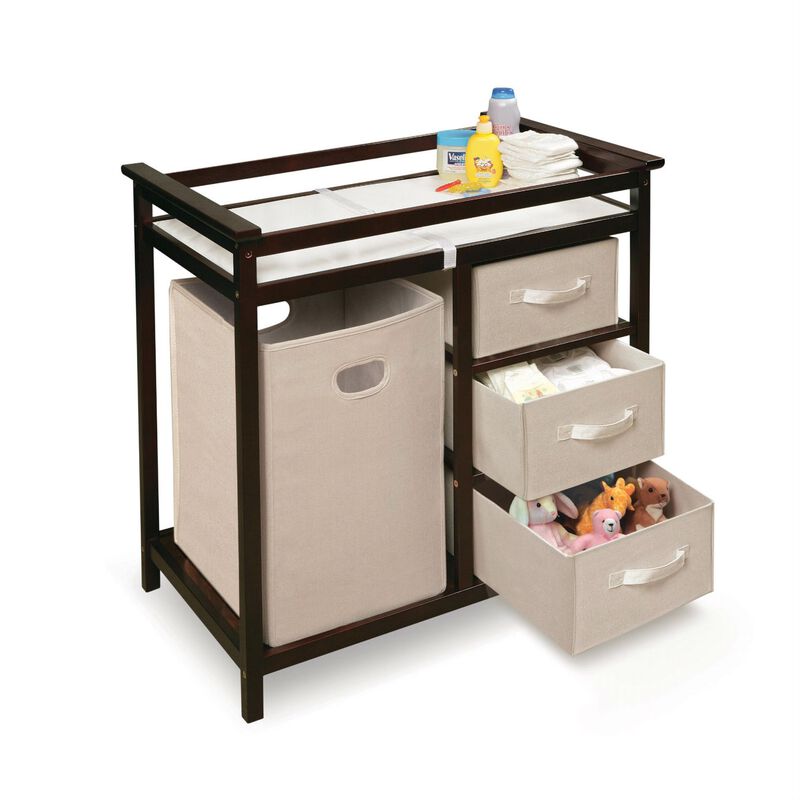 Baby Changing Table with Hamper and 3 Baskets Convenient Storage Solution for Nursery