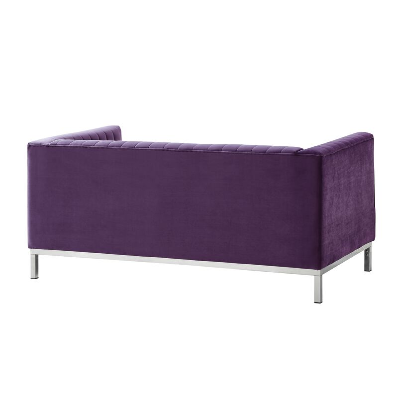 Inspired Home Jay Velvet Loveseat