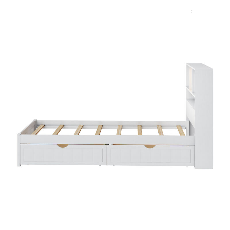 Merax Platform Bed with Built-in Downlight and 2 Drawers